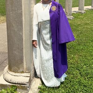 Elegant White Cape Dress